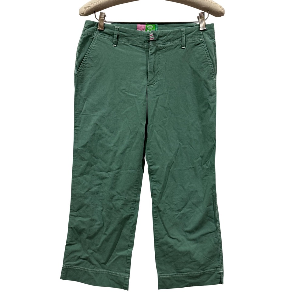 Roxy Womens Green‎ Cotton Blend Casual Cropped Pants Size 7